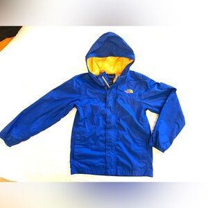 The North Face Kids Blue and Yellow Raincoat